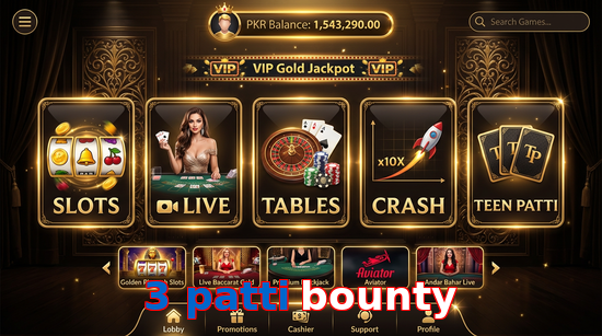 Main screen of 3 Patti Bounty casino page for PK players