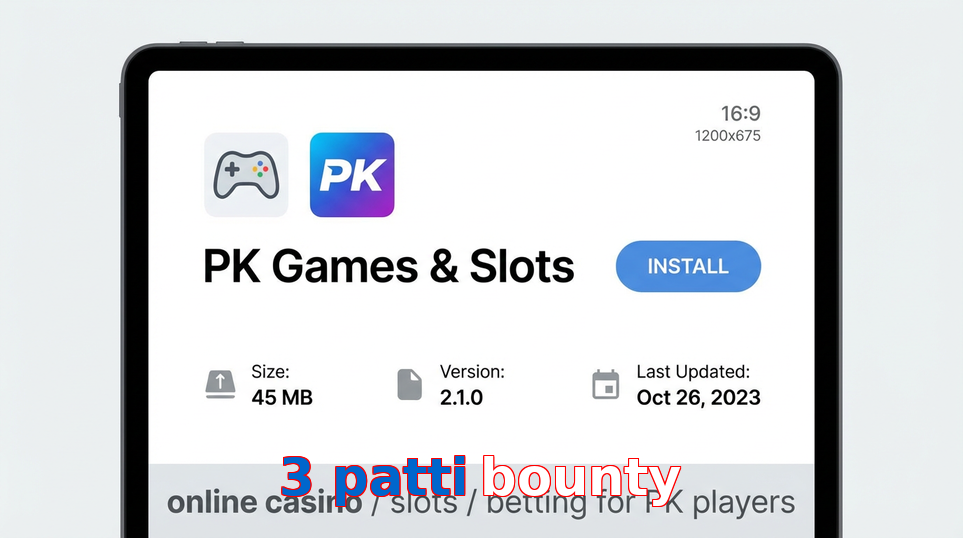 Game list for 3 Patti Bounty gameapk section